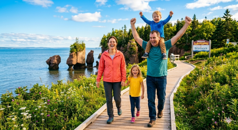 famille qui immigre au Nouveau Brunswick - image d'illustration d'article pour le blog Carnets d'Acadie